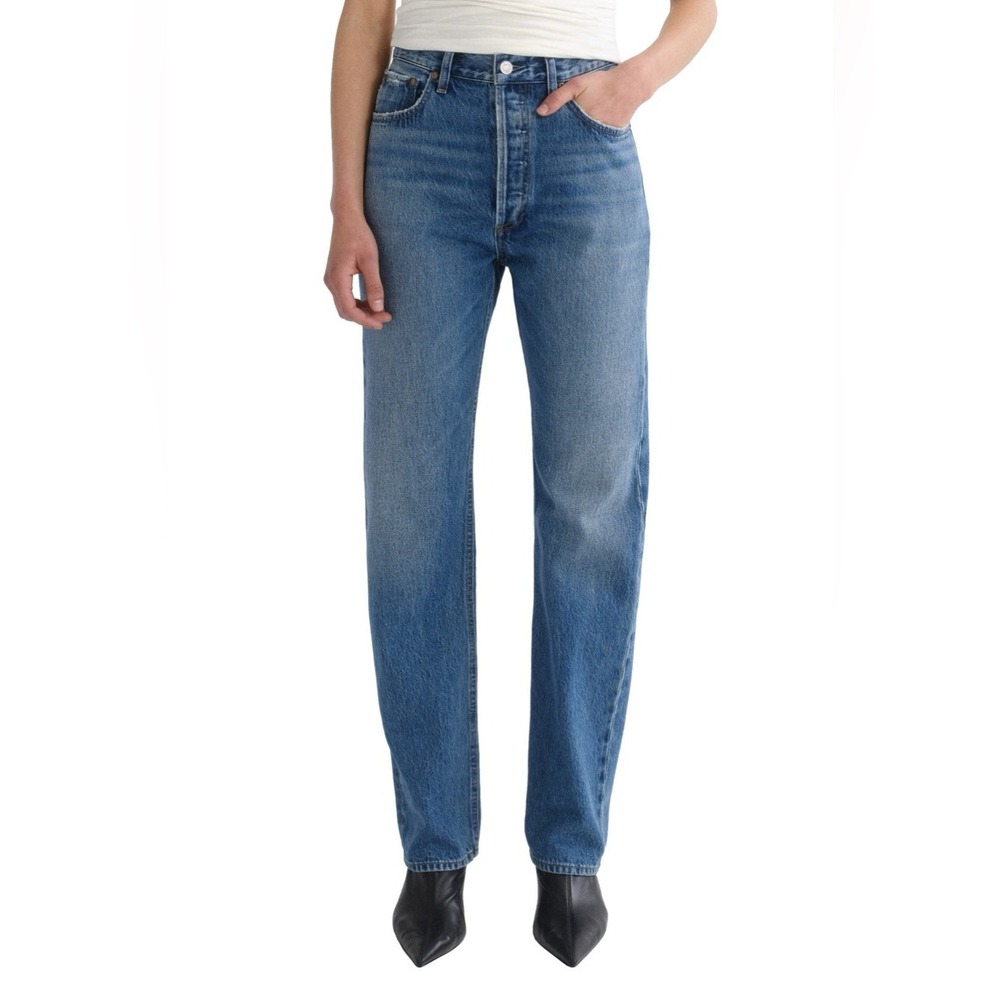AGOLDE '90s Pinch Waist High Rise Straight Leg Jeans 26 Medium Wash Clean Girl